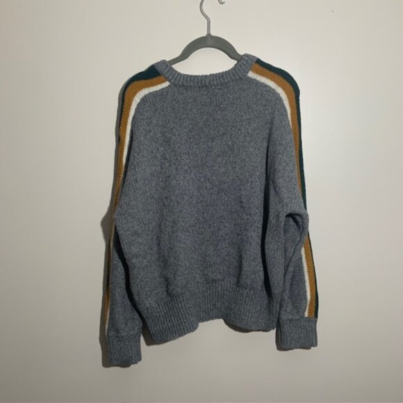 Madewell Alpaca Wool Blend Striped Retro Preppy Crewneck Sweater - Size XL - Picture 7 of 7